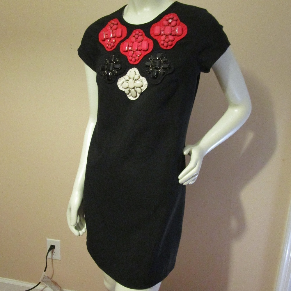 Karta Mini Sheath Dress w/Jeweled Details sz Small
